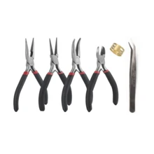 6pcs/Set Jewelry Pliers Tools Kit Needle Chain Round Nose Pliers Tweezers With Open Rings For DIY Jewelry Making Repair Tool - 6pcs/set Tool Set - View 9