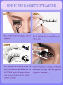 1对磁性眼线和假睫毛套装，无需胶水，可重复使用，适合旅行、出差、约会、酒店、度假、送礼、新手，方便易用。 - 眼尾拉長款 - 查看 6