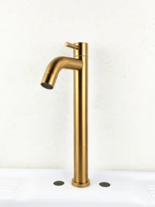 1个金色黑色银色面盆龙头 - 台面安装式单冷水龙头，不锈钢材质 - 易于安装的浴室水槽龙头，浴室配件，浴室工具