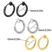 Stainless Steel Ear Cuff Non-Piercing Soft Cartilage Clip, Clip-On Earrings, Spring Ear Clips, Unisex Fake Hoop Earrings
