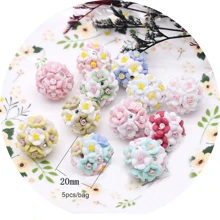 5 pezzi di perle in resina acrilica a forma di fiore di colore casuale per realizzare catene per telefono, accessori per la creazione di gioielli fai-da-te, con resistenza elevata