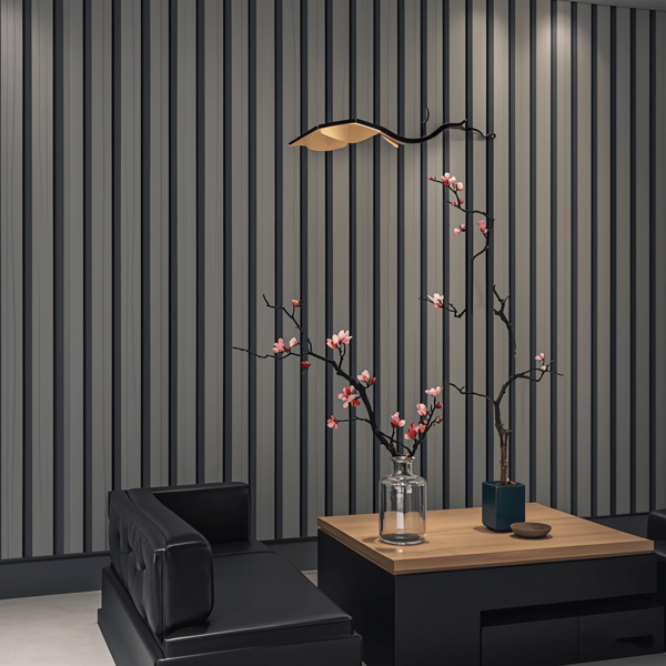 Papel tapiz a rayas negro y gris, adhesivo, impermeable, vinílico, papel de contacto DIY para decoración de paredes, unicolor para muebles, sala de estar, dormitorio, decoración del hogar, baño, decoración de baño, papel tapiz, cocina
