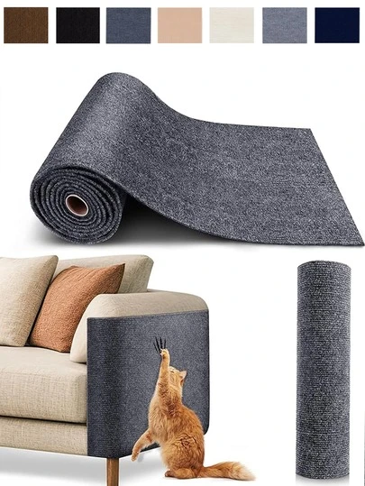 1pc Trial Random Shipping,Self-Adhesive Cat Scratcher, Trimmable Furniture Protector, Anti-Scratch Carpet Mat, Wall Mounted Sofa Guard, Cat Climbing Shelf Protector, Indoor Cat Play Mat, Cat Scratch Pad, Couch Replacement, Scratching Post Alternative