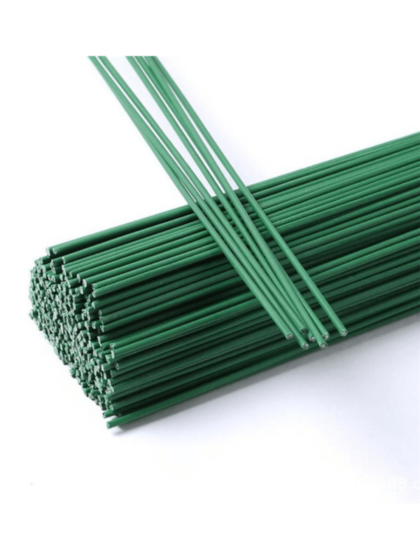 50 buc tulpini de flori artificiale acoperite cu verde, 40 cm - Pentru meșteșuguri DIY și aranjamente florale, tulpini florale flexibile înfășurate în sârmă, 30 cm/40 cm verde