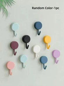 5pcs/10pcs Self-Adhesive Wall Hooks, Key Hooks, Clothes Hangers, Towel Hooks - Simple Design For Bathroom, Bedroom Entrance, Home Decor, Practical Hooks - Easy To Stick And Use (Random Colors)