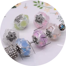 5 pezzi di perle in resina acrilica a forma di fiore di colore casuale per realizzare catene per telefono, accessori per la creazione di gioielli fai-da-te, con resistenza elevata