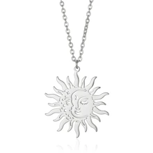 1 Stück hochwertiger Edelstahl Sonnenanhänger Halskette für Frauen Edelstahlschmuckgeschenk