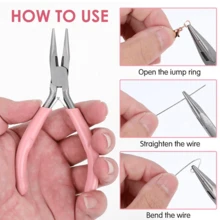 6pcs/Set Jewelry Pliers Tools Kit Needle Chain Round Nose Pliers Tweezers With Open Rings For DIY Jewelry Making Repair Tool - 6pcs/set Tool Set - View 2