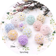5 pezzi di perle in resina acrilica a forma di fiore di colore casuale per realizzare catene per telefono, accessori per la creazione di gioielli fai-da-te, con resistenza elevata