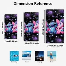 1 pieza Toalla de playa de microfibra con estampado de personaje de dibujos animados Stitch - de secado rápido, diseño absorbente, perfecto para yoga, viajes, natación, fitness, camping - regalo ideal para el Día de San Valentín, imprescindible de playa de verano, toalla de playa | Diseño juguetón | Tela de secado rápido, toalla de playa