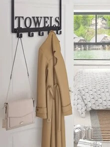 1pc Over The Door Hooks, Towel Holder For Bathroom, Door Mount Towel Rack Towel Hooks For Bedroom Kitchen Pool Towels Bathrobe Wall Mount Hang On The Door Cabinet Cupboard Metal Sandblasted