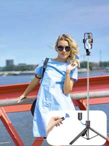Bastone per selfie/treppiede retrattile da 170 cm/67 pollici con telecomando senza fili, compatibile con , telefoni Android, adatto per live streaming, vlog, riunioni di famiglia, feste di Natale, selfie portatili, attività all'aperto, interviste per vacanze estive, viaggi, attività all'aperto, live streaming