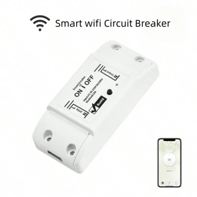 1 个遥控器，语音控制，无线控制，定时开/关，共享，涂鸦 WiFi 智能插座开关，现代白色，单通道继电器开关，10A 90-250V 宽电压，智能家电