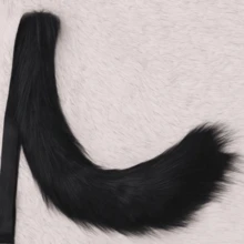 万圣节猫尾巴服装，亡灵节可爱狐狸毛绒尾巴角色扮演猫女孩配饰尾巴带绑带，节日生日派对动漫角色扮演派对道具 - 彩色 - 查看 14