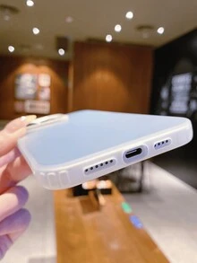 1pc Premium Silver IMD Triple-Material Smartphone Protective Case, Anti-Fingerprint, Anti-Drop, Anti-Slip, Compatible With Apple//Redmi/OPPO/Infinix Waterproof Shockproof Scratch Resistant - Silver - View 5