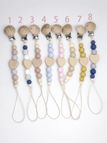 1 Personalized Heart Pacifier Clip Custom Baby Pacifier Clip DIY Custom Name Mouth Clip Mouth Chain - Friend Gift/Comfort Gift/Wooden Chain Gift/Holiday Gift/Birthday Gift/New Year Gift, Christmas Gift Baby's First Gift, Super Cute Back To School