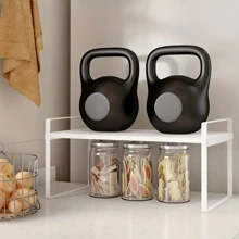 1/2 Tier Kitchen Cabinet Organizer Rack, Carbon Steel + ABS Multifunctional Countertop Spice Pot Bowl Dish Storage Shelf, Suitable For Kitchen, Study, Office (Not For Heavy Items)