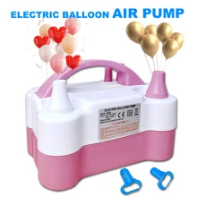 AOYI Inflador elétrico de balões com bicos duplos, bomba portátil e leve, soprador de balões rápido e fácil para festas, casamentos, aniversários, comemorações