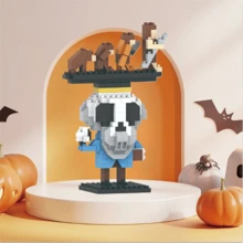Nano Bausteine Kürbiskopf Hexe Vogelscheuche Schädel Halloween Bausteine, DIY Handgefertigt Zusammenbaumodell, süße Blöcke, Neujahrgeschenk