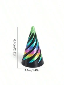 1 pièce de décoration d'arbre de Noël en forme de cône spiral imprimé en 3D en matériau plastique, convenant pour la décoration de bureau et de maisons de vacances. Convient pour les fêtes de Thanksgiving, d'anniversaire, de la Saint-Valentin, de Noël, de mariage, de printemps, d'Halloween et les fêtes pour adultes.