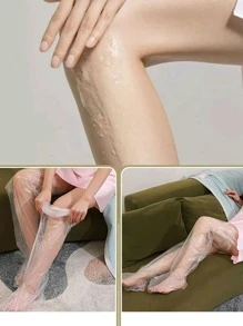 10 piezas = 5 pares de película desechable para los pies con cubierta de la planta del pie Película transparente para el cuidado de los pies Película de plástico PE de tubo largo Cubierta impermeable para los pies, máscara para la pierna con cubierta para el pie y la pierna, alta transparencia impermeable y humectante Cubierta para el cuidado de los pies. (Las bandas de goma son de colores aleatorios.)