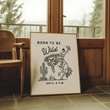 1/3pcs Western-Themed Wall Art Posters, Modern Cowboy Style Wall Art, Illustrations Of Wild Horses And Cowboys Wall Art, Humorous And Whimsical Canvas Artwork Wall Painting Gift, Ideal For Living Room, Bedroom, Office, Nursery, Wall Decor, Home And Dorm Decoration, Unframed / Framed ,Wall Art With Frame - Multicolor - View 1