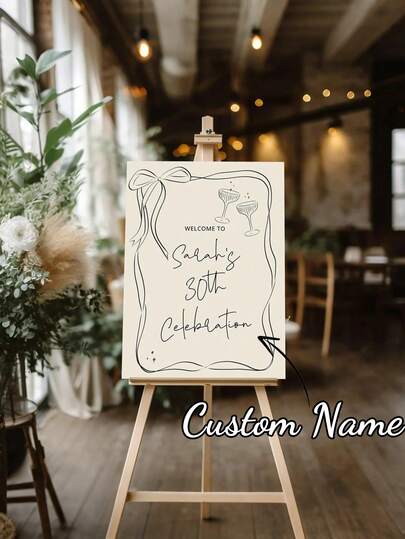 1pc Custom Frameless Birthday Welcome Poster, Custom Wedding Welcome Canvas Poster, Custom Welcome Sign, Birthday Welcome Sign Decoration, Bride Sign, Birthday Gift, Artistic Photo, Pet, Wedding Photo, Commercial Sign, Animal, Character And Landscape Art Painting Home Decoration Frameless 1pc Decoration Exquisite, Fashionable,Customization, Personalized, Mother's Day A Unique And Ideal Gift For A Wedding