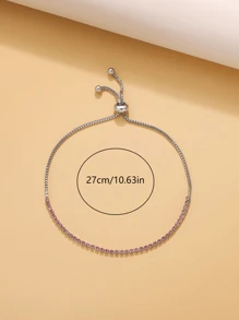 1 Stück modischer, minimalistischer, erweiterbarer Zirkonia-Stein Armband, elegantes, nischenartiges Design, geeignet für Lässig-Wear, Partys, Geschenke