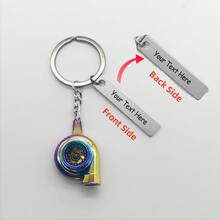 Llavero personalizado de turbo, llavero de turbo pesado para fanáticos del automóvil, llavero de automóvil personalizado con turbina giratoria, regalo del Día del Padre, regalos para esposo, papá, abuelo, novio, regalos para él, regalos de cumpleaños - Multicolor - Ver 10