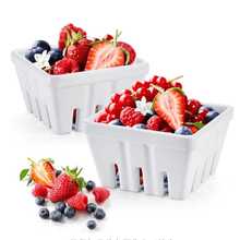 Set Of 2 Berry Basket, Melamine Berry Bowl With Holes, Square Kitchen Fruit Basket For Christmas, 5" Colander For Strawberry, Grape, Cherry, Berries, Veggies,Kitchen Accessories, A Must-Have Kitchen Tools Gift For Home Chefs, Space-Saving Storage For Kitchen Organizers , Christmas Kitchen Gifts Idea - White - View 1