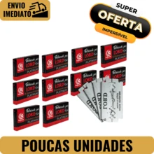Kit 20 Lâminas LORD PLATINUM Profissional Inox para Barbeiros Cabelereiros Lâmina de Barbear - Multicolorido - Visão 9