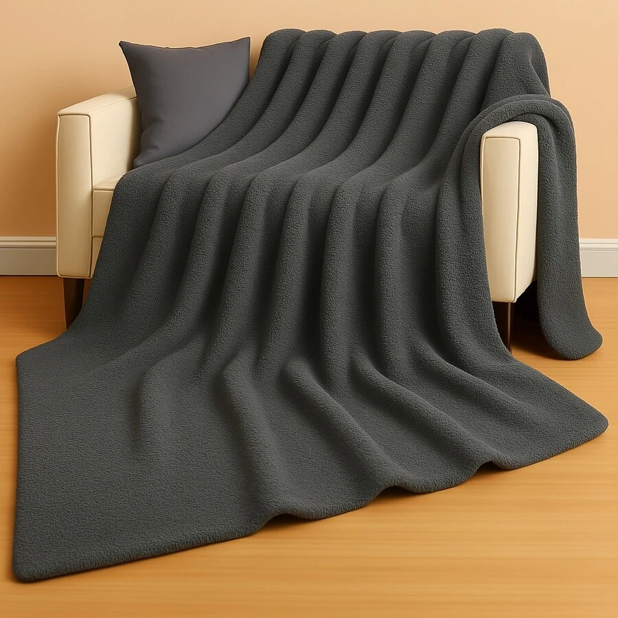 Blanket Duvet Quilt And Blanket Double Queen Size Double Sided Blanket And Sherpa Sheepskin - 灰色毯子 - 查看 1