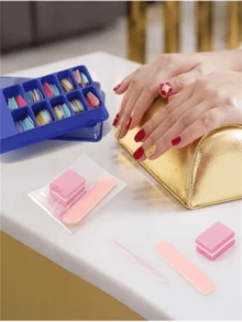 5/10/20 Pieces Of Disposable Nail Art Set: Mini Nail File, Sanding Board, Adhesive - No Formaldehyde, Minimalist, Daily Casual, For Work, Vacation, Outdoors, Makeup. - Picture Color - View 4