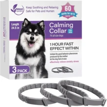 3 件装狗狗舒适项圈 - 60 天佩戴，可调节且轻便，舒缓植物香味，适合小型、中型和大型犬