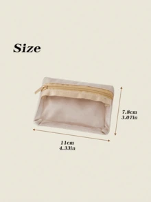 便携式珠宝袋，可容纳耳环、戒指、手链、旅行珠宝收纳袋，缎面材质，高品质，抗氧化，小巧紧凑，适合户外旅行和商务旅行，防尘防潮，适合女性收纳整理器旅行必需品，返校宿舍收纳 - 米色 - 查看 1