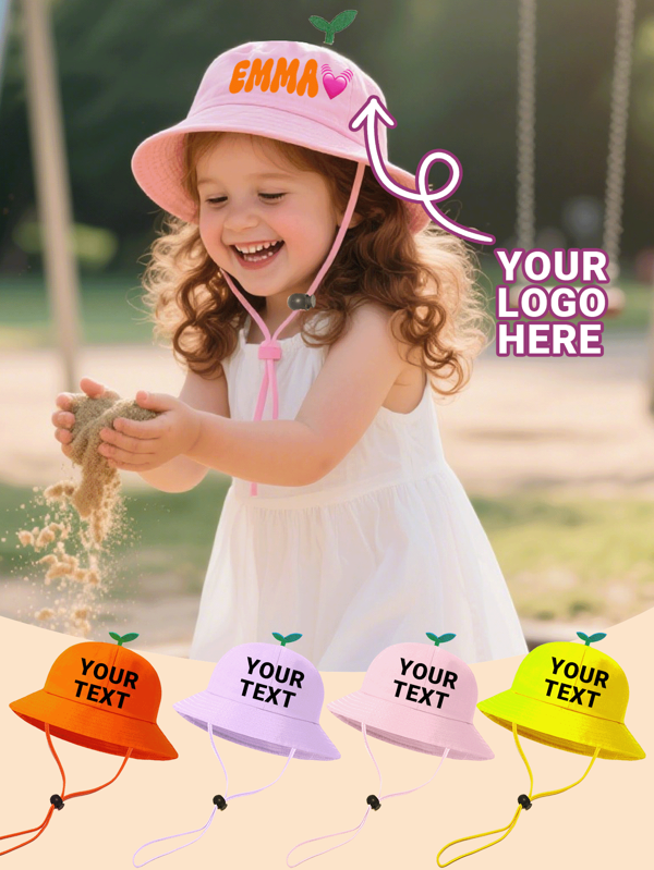 Cappelli personalizzati per bambini, secchiello con nome personalizzato, adatti per campeggio, vacanze, viaggi e protezione dal sole. Adorabili cappelli a tema cartone animato.