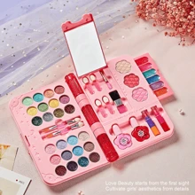 Kids Makeup Kit For Girl - Kids Makeup Kit Toys For Girls,Play Make Up For Little Girls, Princess Makeup Case ,Age3-12 Year Old Children Gift,Birthday Gift Toys For Girls(Random Color Blocks)