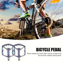 1 Pair Colorful Personalized Universal High-Grade Easy-Install Bicycle Pedals - one-size - View 1