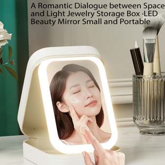 Led化妆镜化妆品收纳盒首饰收纳盒化妆刷眉笔口红收纳袋，您理想的移动更衣室。