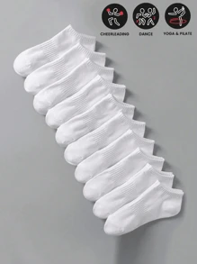 5 Pairs Of White Vertical Stripes, Simple And Fashionable, Versatile, Breathable And Odor Resistant Women's Ankle Socks