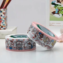 Sanrio 2pcs/1pc Hello Katie Cute Cartoon Packing Adhesive Tape, Gift Box Express Package Sealing Decorative Tape, Candy Cat Cartoon Lovely Personalized Gift Box Packing Tape, School Supplies,Back To School