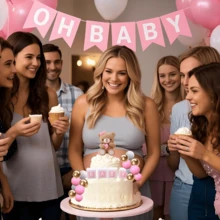 زينة كعكة دببة وردية صغيرة / تزيين أعلى وجوانب الكعكة / كرات بيضاء / كرات وردية / كرات ذهبية / مكعبات حرف وردي ثلاثي الأبعاد / دبدوب لطيف / بأسلوب لطيف وحلو / مناسب لحفلات المناسبات / حفلات المعمودية / حفلات أعياد الميلاد (وردي)