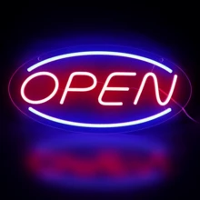 1ps LED OPEN 霓虹灯，USB 供电霓虹灯，适用于俱乐部、商务餐厅、咖啡厅、多用途装饰壁挂灯 - open - 查看 6