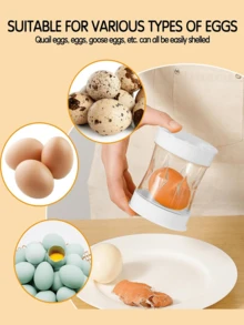 1 件鸡蛋剥壳器、煮鸡蛋剥壳器、煮鸡蛋专用剥壳工具、鸡蛋剥壳器、摇晃即可轻松打开蛋壳、剥壳器、鸡蛋剥壳器、手摇鸡蛋剥壳器、蛋壳分离器、煮鸡蛋剥壳器、厨房工具、鸡蛋工具、可在洗碗机中清洗，易于手洗，特别适合家庭
