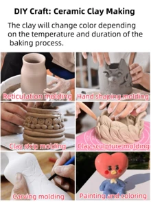 16pcs/8pcs/5pcs/1pc White Air Dry Clay Craft Kit, Polymer Clay Sculpting DIY Handmade Pottery Tool Set Including 1000g White Clay, 8pcs Plastic Fondant Tools, 5pcs Ceramic Art Tools, 1pc Clear Plastic Box - Sets - View 6