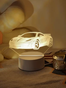 1 pieza Luz de noche moderna y creativa 3D LED - Alimentada por USB, lámpara de escritorio de brillo cálido, adecuada para ambiente y lectura en el dormitorio, decoración del hogar y la oficina, regalo único ideal para cumpleaños, Navidad, Acción de Gracias, Día del Padre