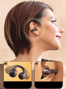 GENAI Écouteurs True sans fil Genai, écouteurs à conduction osseuse à oreille ouverte, écouteurs stéréo portables à oreille ouverte OWS, écouteurs pour l'entraînement étanches IPX 5, transmission stable, endurance longue de 48 heures, écouteurs avec longue veille
