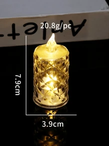 24 pièces de bougies LED sans flamme - bougies en plastique décorées de cristaux, fonctionnant à piles, convenant à la décoration intérieure, parfaites pour Noël, les fêtes, les mariages et les demandes en mariage