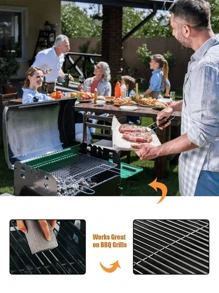 1/3/5PCS Heavy-Duty Grill Brush Set - Multi-Pack BBQ Scrubber For Grill Grates, Rust Removal & Camping Use With Durable Pumice Stone Cleaner Block