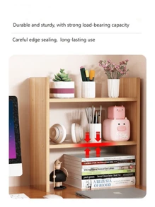 1 Stück minimalistisches nordisches Stil Desktop Lagergestell, doppellagiges/dreilagiges Bücherregal, Desktop Organisation und Lagerungstools, essenzieller Aufbewahrungsorganisator, praktisches kleines Möbelstück für Familien, zwei Farben und drei Stile